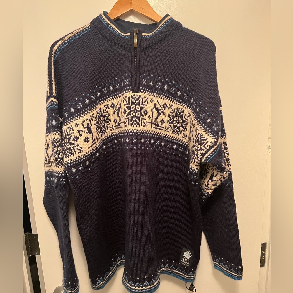 Dale of Norway size XL USA Torino 2006 100% pure new wool men’s sweater